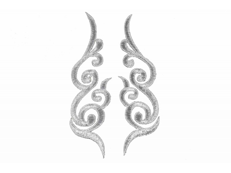 decoratieve patch set zilver geborduurd 15x4,5cm