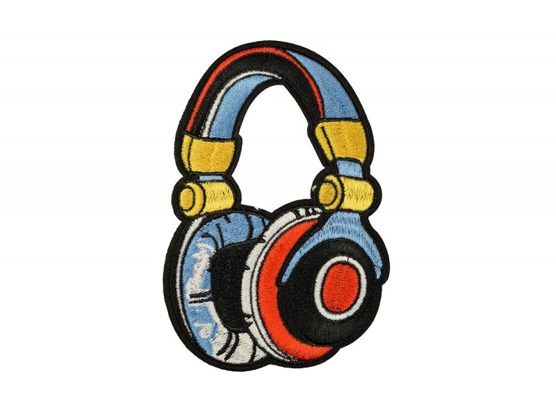 DJ koptelefoon patch 12 x 8 cm