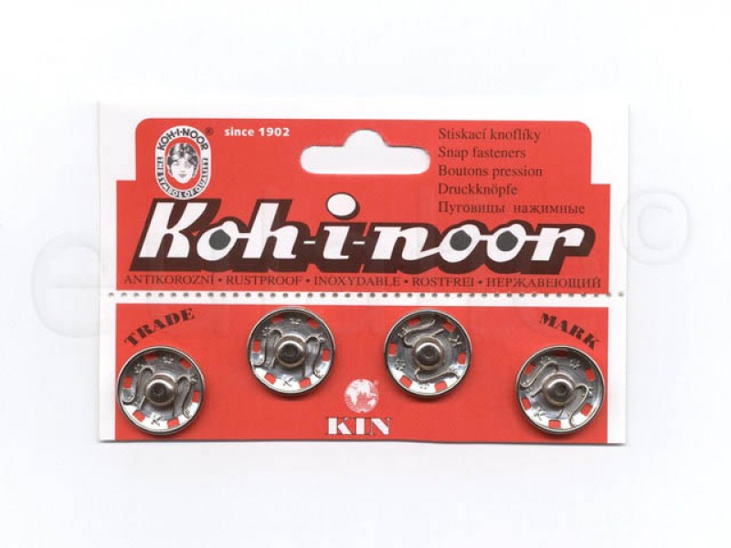 drukknopen opnaaibaar 2 cm zilver