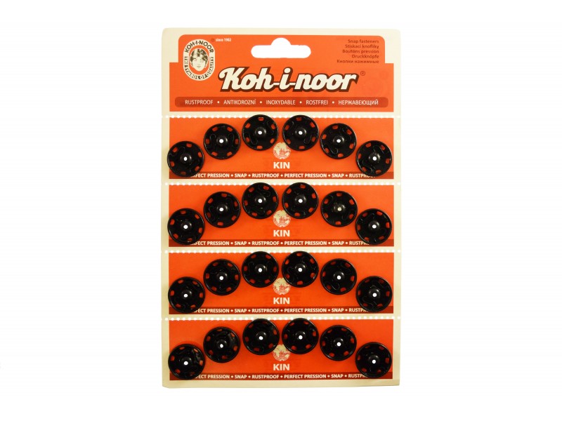 aannaaibare drukknopen 19/18 mm 6 stuks zwart