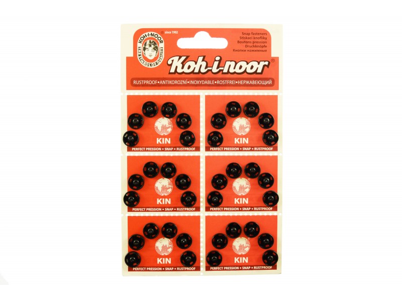 aannaaibare drukknopen 9/10 mm 6 stuks zwart