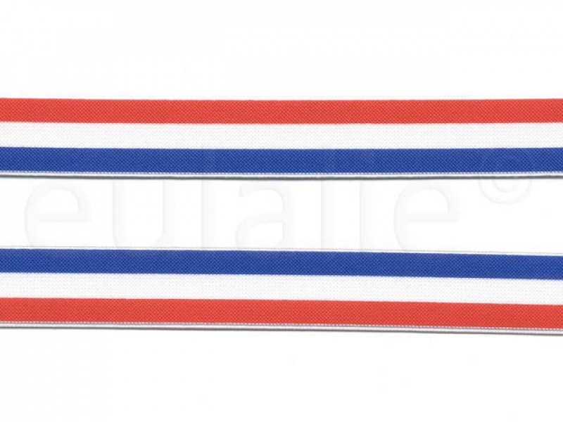 elastiek rood wit blauw 2.5 cm