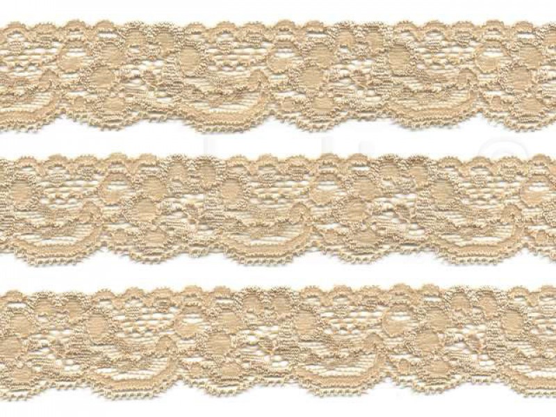 elastisch nylon kant 3 cm beige