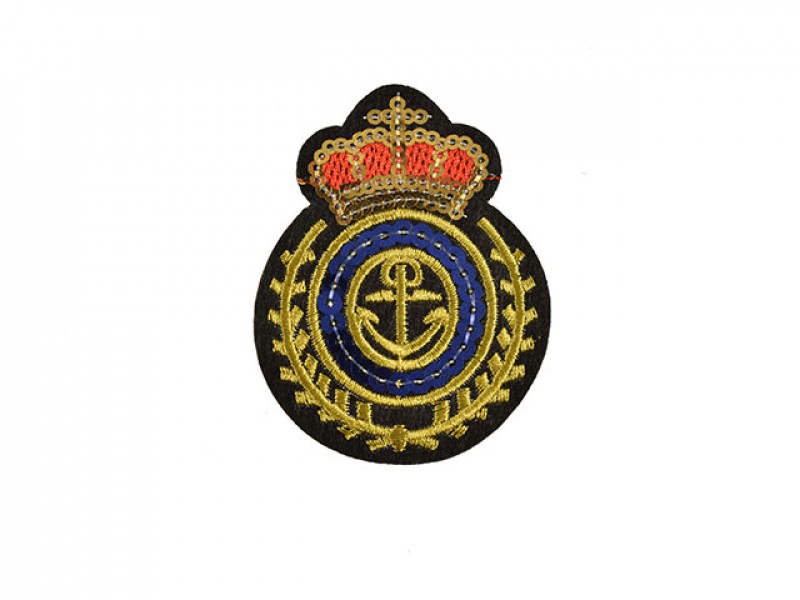 embleem applicatie goud blauw pailletten