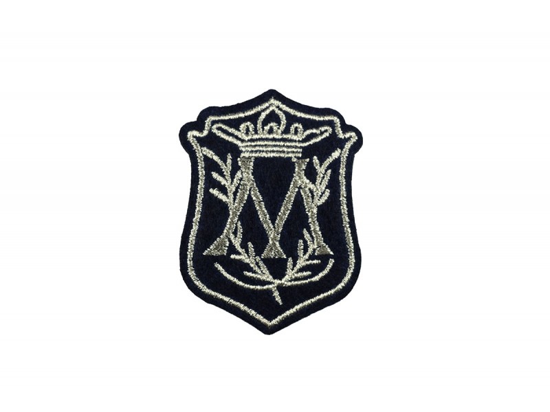 embleem applicatie zilver donkerblauw