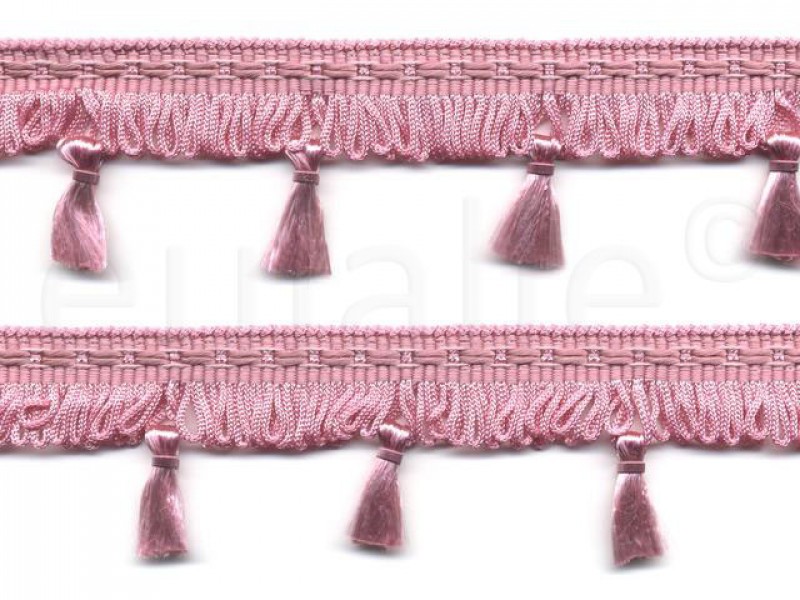 franjeband met kwastjes roze