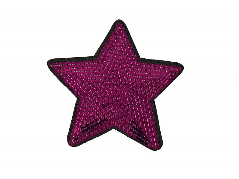 fuchsia ster patch pailletten 10 cm