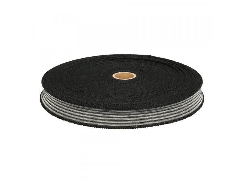 gaas elastiek stevig zwart 25mm per meter