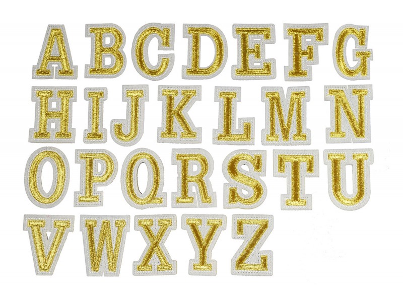 gouden alfabet letter patch A t/m Z
