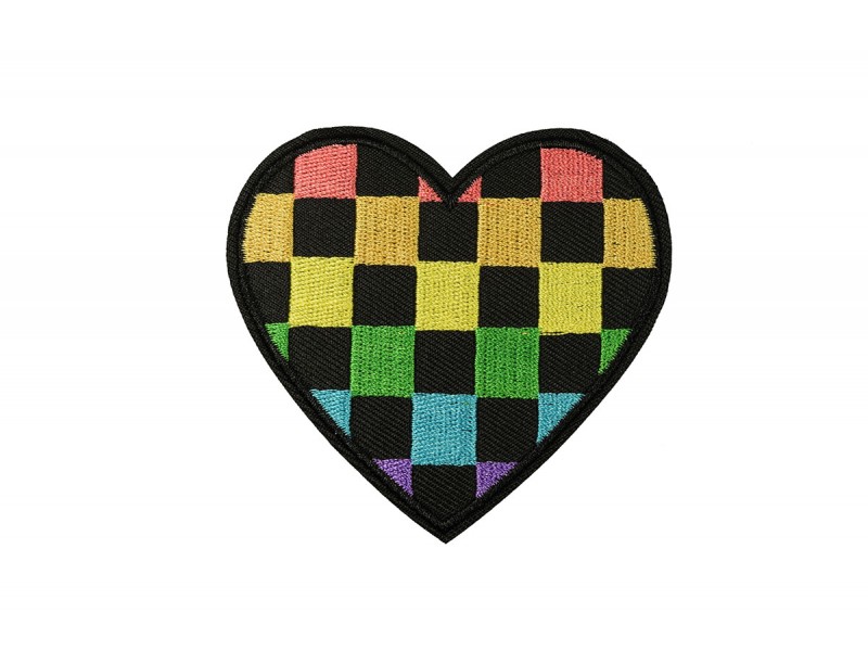 hart patch geblokt diverse kleuren