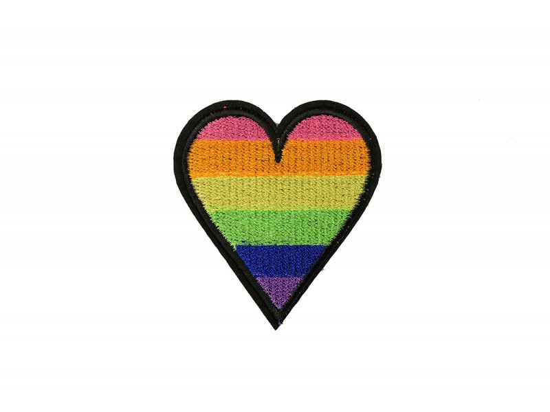 hart patch regenboog 6 x 5 cm