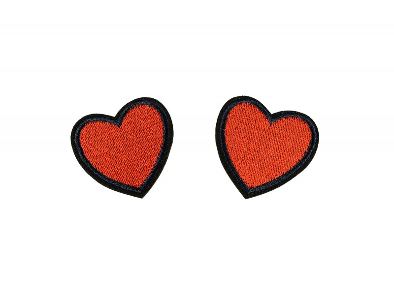 hartjes patch rood 2 stuks 4,5x4,5cm