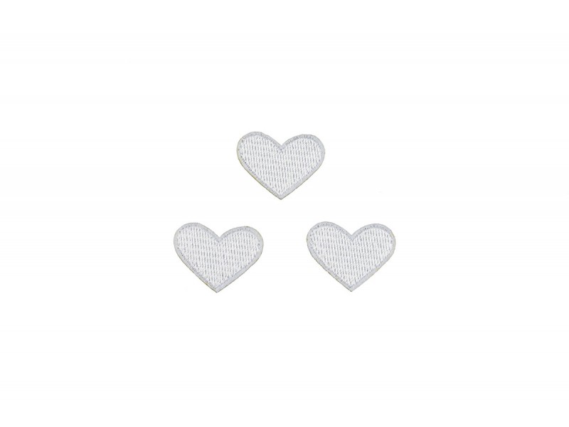 hartjes patch set wit 3 stuks