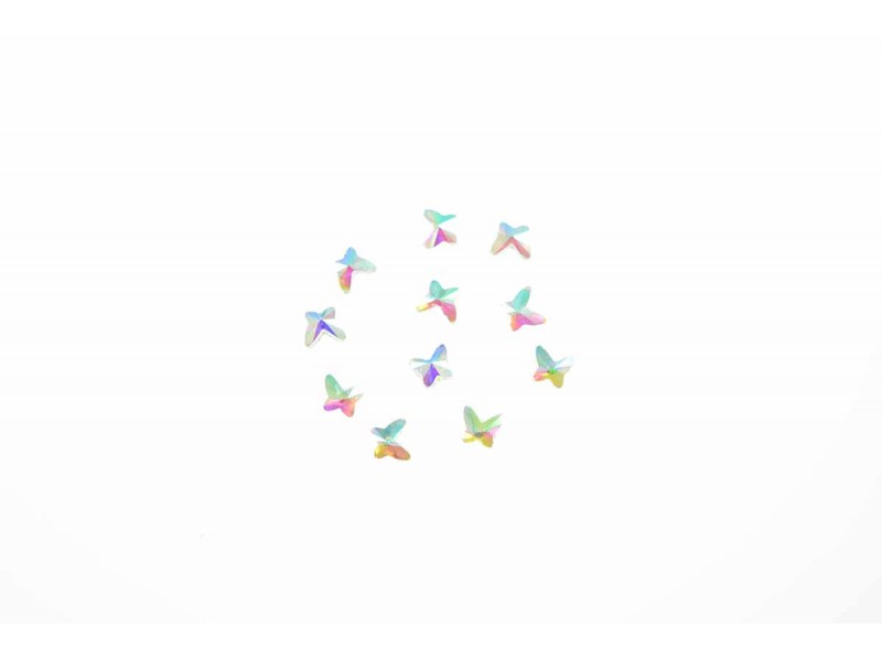 hot-fix steentjes multicolor mini vlinders 10 stuks type 1