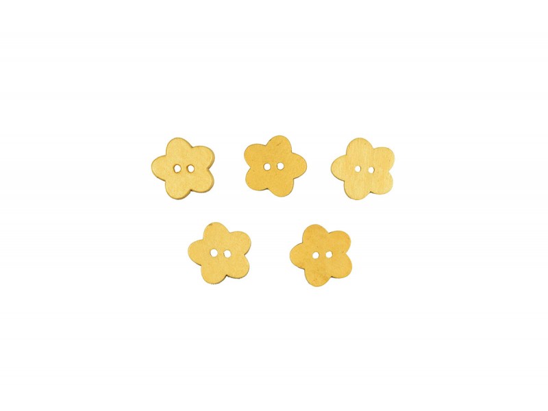 houten bloem knoop 5 stuks