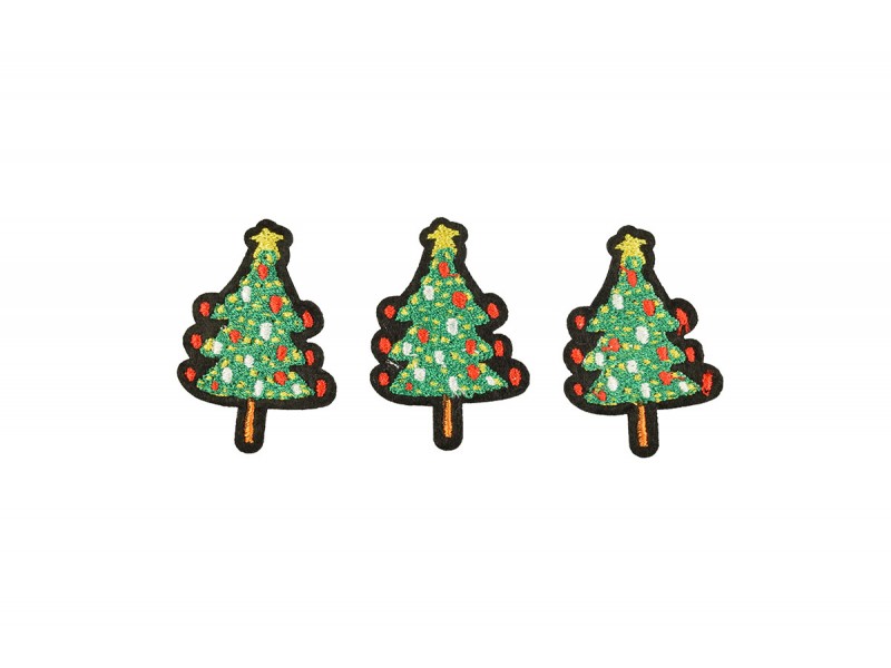 kerstboompjes rood wit patch 3 stuks