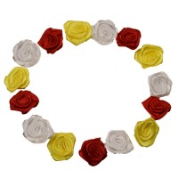 kleine roosjes rood wit geel 20 mm (15 stuks)