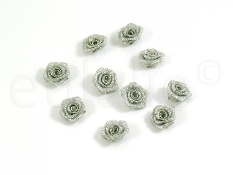 kleine roosjes zilver (10 stuks)
