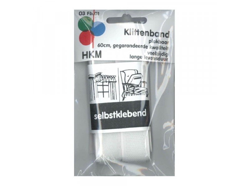 klittenband zelfklevend 60cm wit