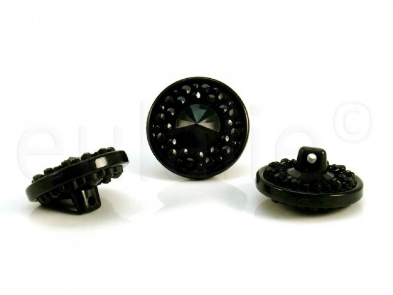 knoop met kraaltjes zwart 2.8 cm