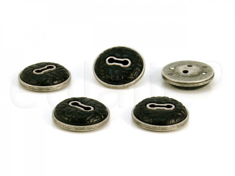 leatherlook knoop zwart 2.3 cm