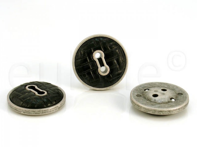 leatherlook knoop zwart 2.8 cm