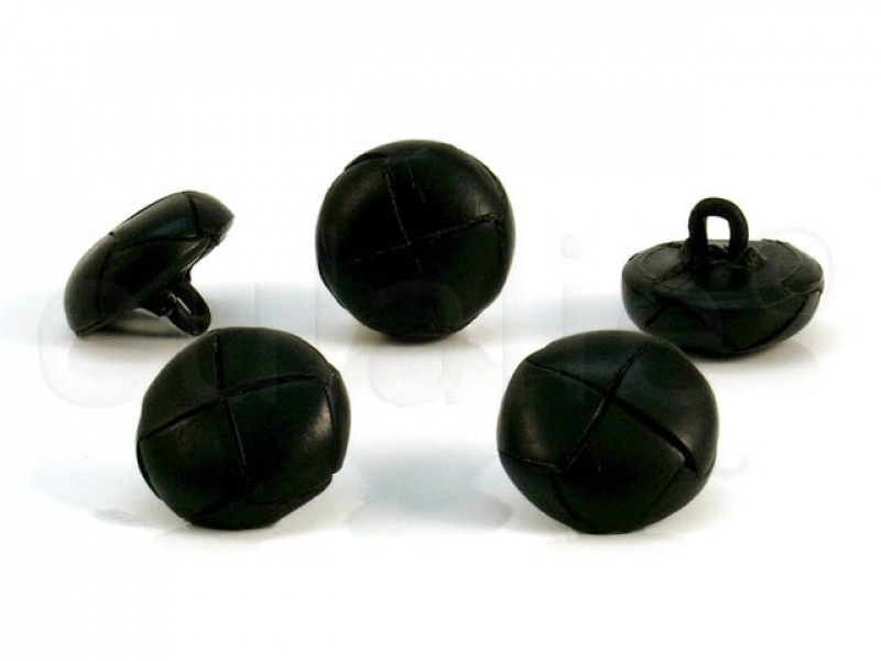 lederen knoop zwart 1.5 cm