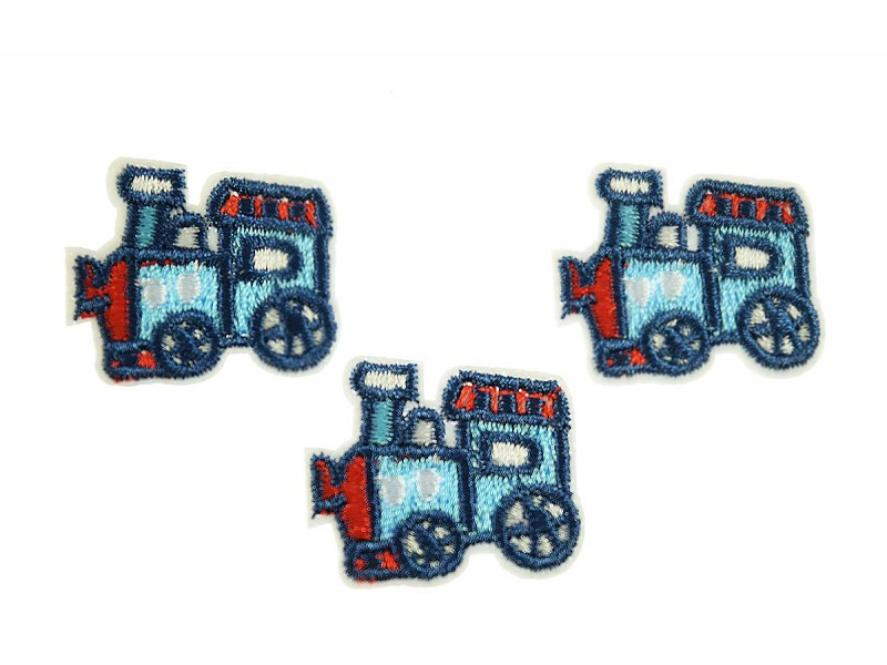 locomotief patch blauw 3 stuks