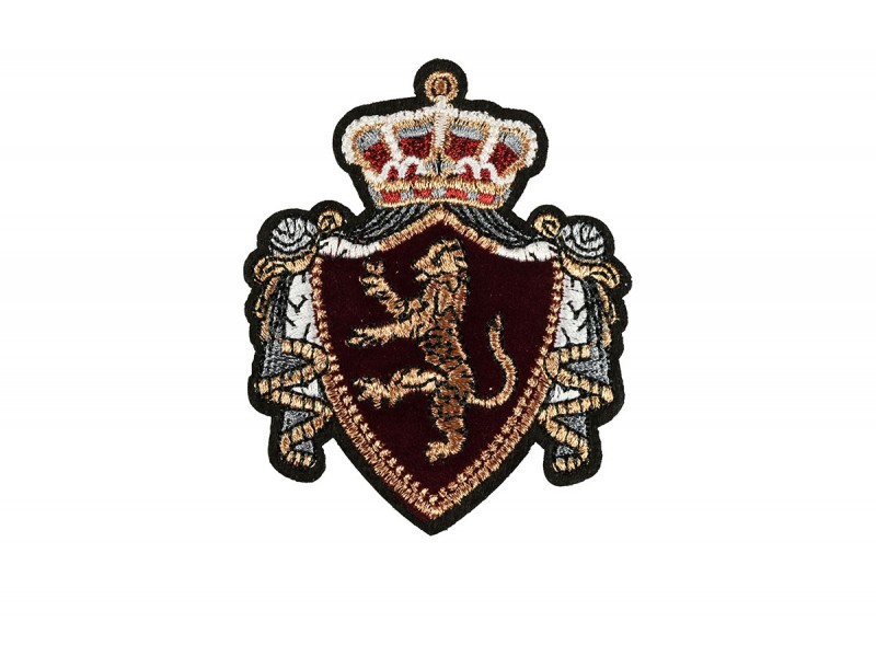 luxe fluwelen embleem applicatie donkerrood