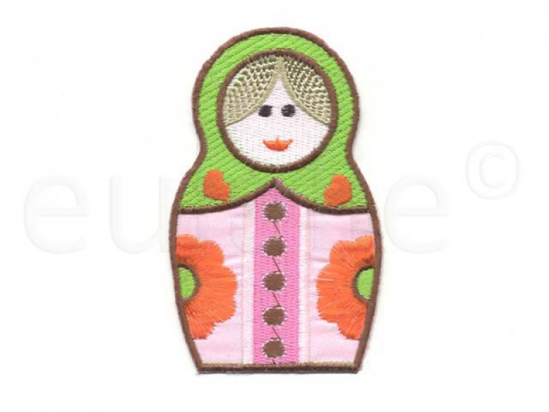 Matroesjka applicatie satijn groot groene hoofddoek