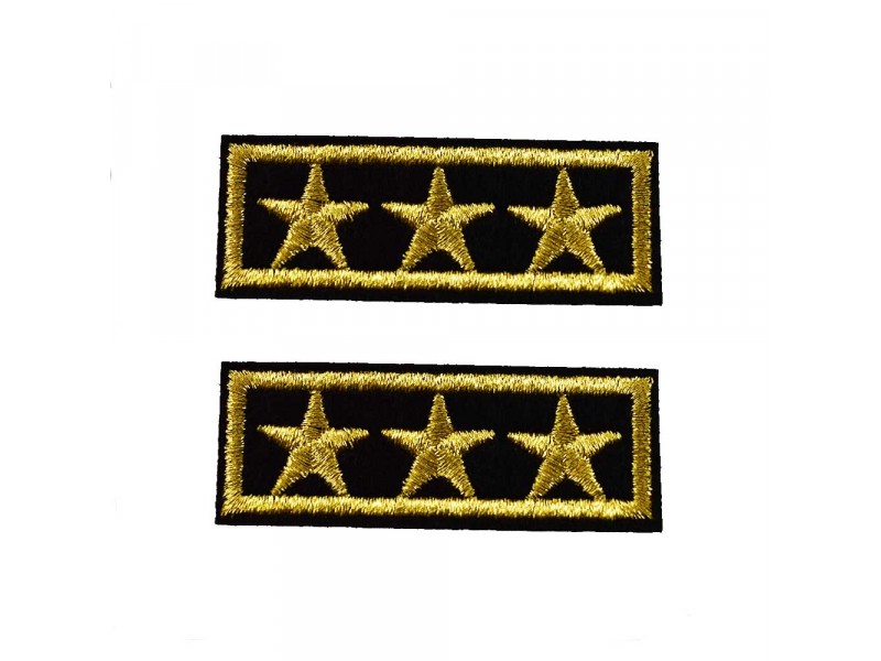 military rank patch set drie sterren