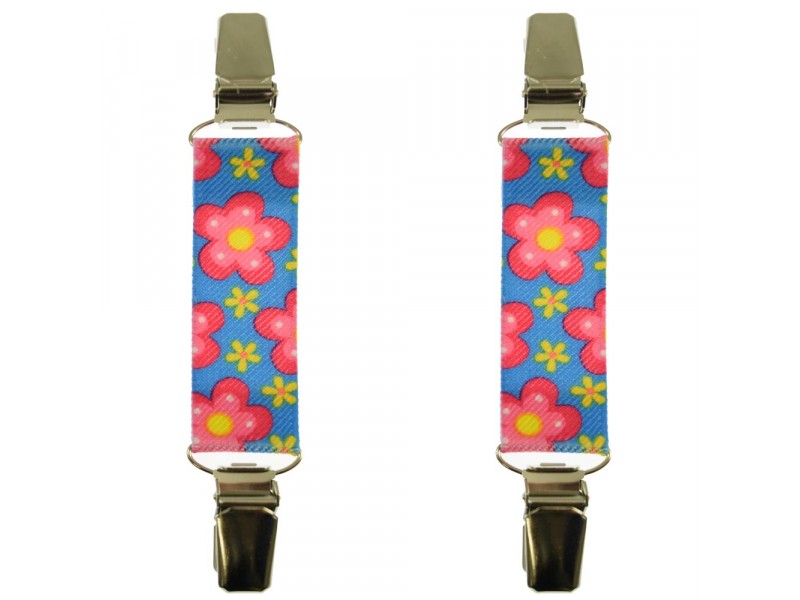 mouwophouders bloemen roze blauw