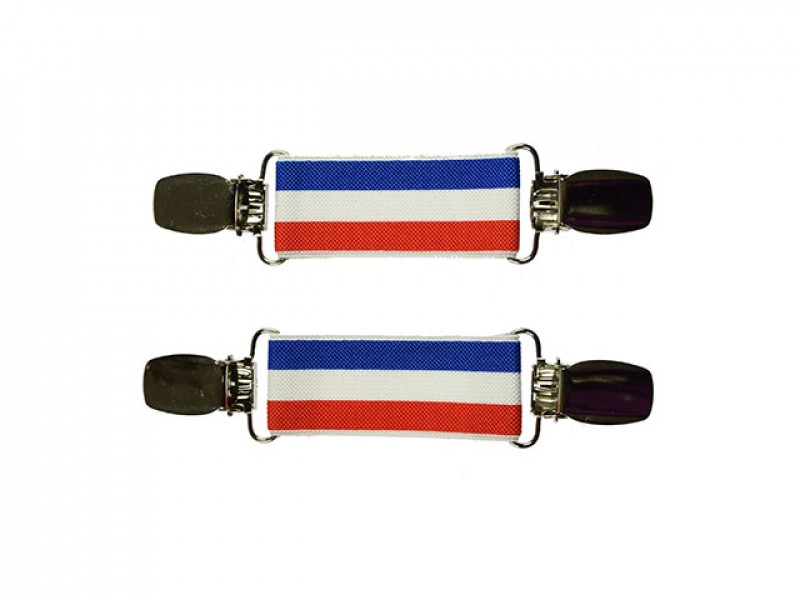 mouwophouders rood wit blauw zilver clips