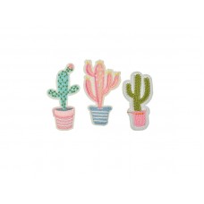 opstrijkbare cactus applicatie set van 3