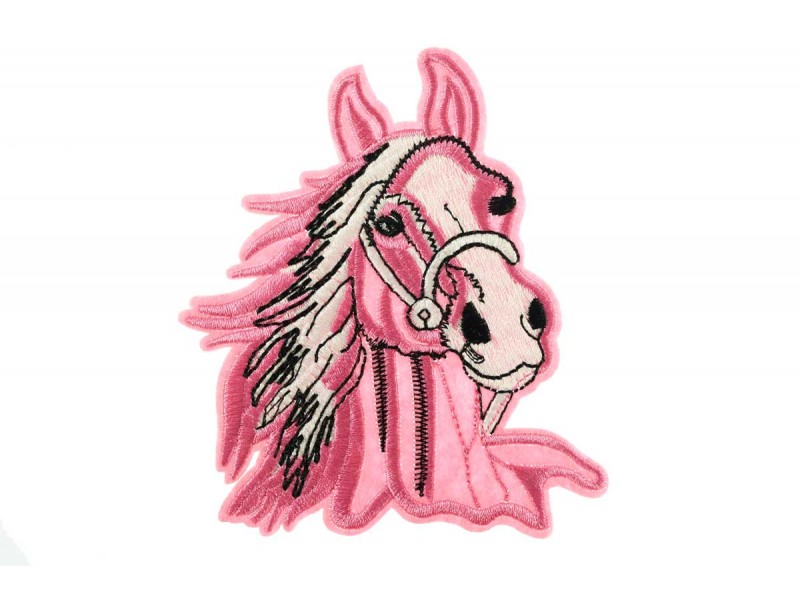 opstrijkbare paard patch roze