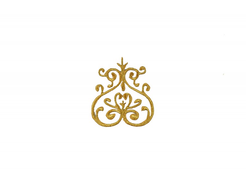 ornament applicatie goud geborduurd 6,5x7,5cm