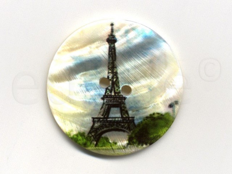 parelmoer knoop print Eiffeltoren 5 cm
