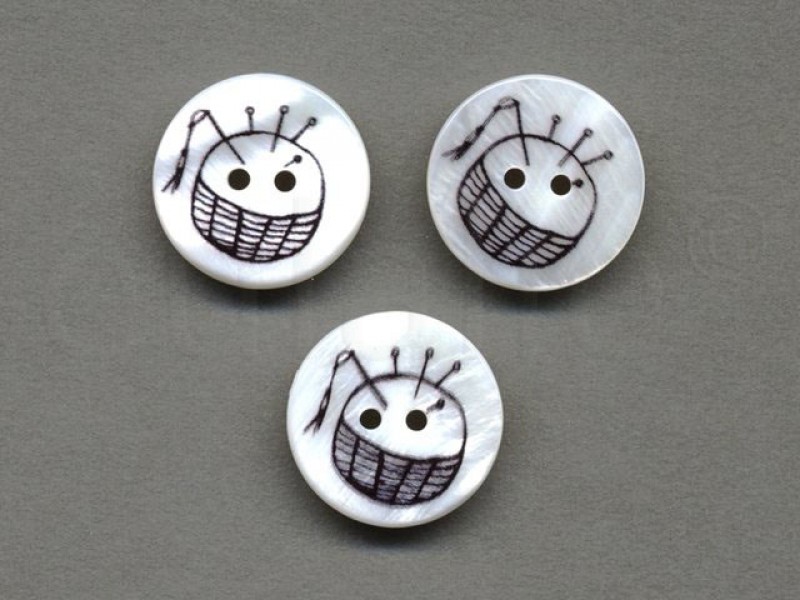 parelmoer knoop speldenkussen 2.2 cm