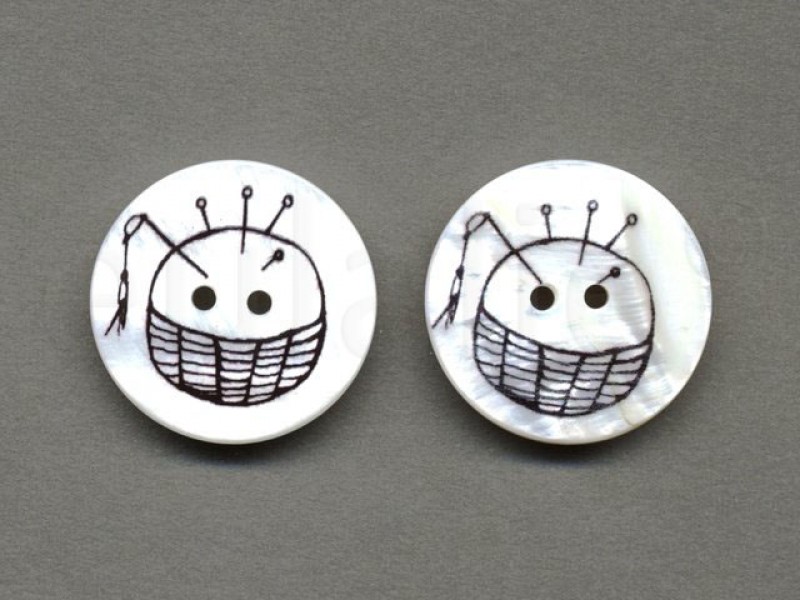 parelmoer knoop speldenkussen 3 cm