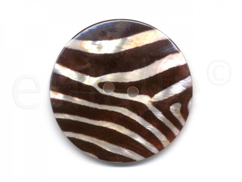 parelmoer knoop zebra print 5 cm