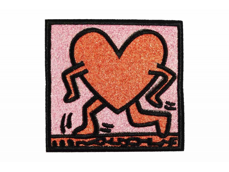 pop-art hart patch roze rood