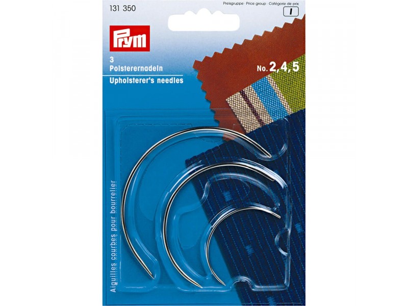 kromme naalden set, stoffeerdernaalden  Prym