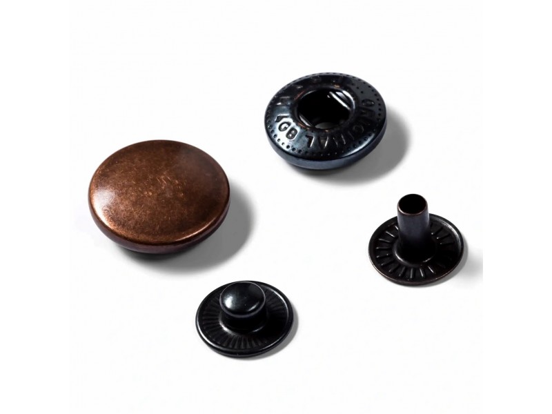 naaivrije drukknoop anorak 15mm navulling oud koper