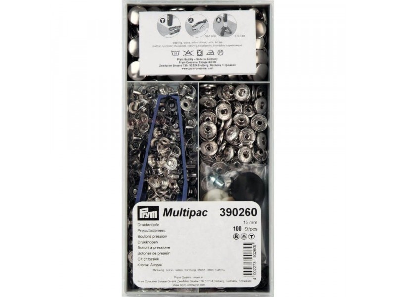 naaivrije drukknopen anorak 15mm zilver grootverpakking