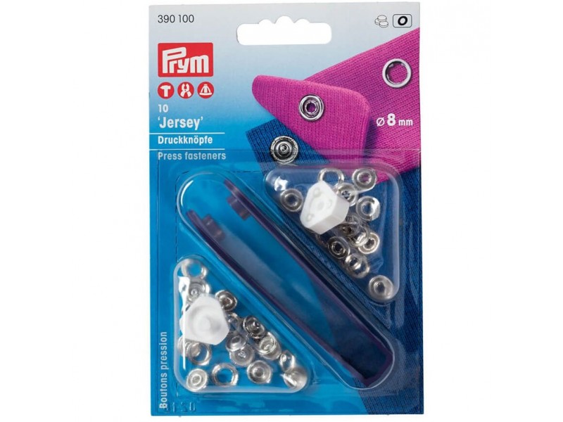 naaivrije drukknopen Jersey Prym 8mm zilver
