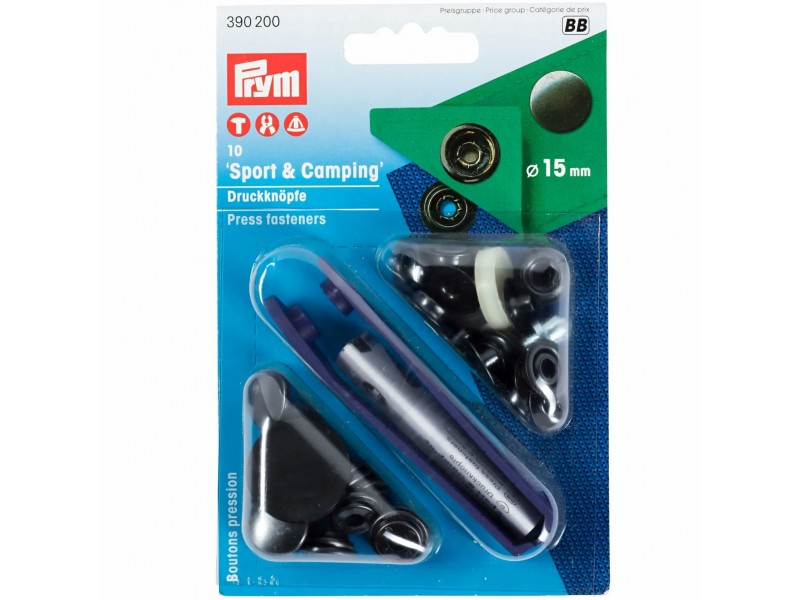 naaivrije drukknopen sport en camping 15mm brons