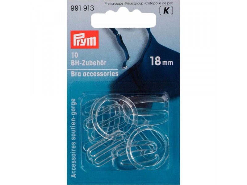 Prym bh accessoires set 18 mm transparant