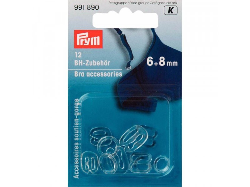 Prym bh accessoires set 6-8 mm transparant