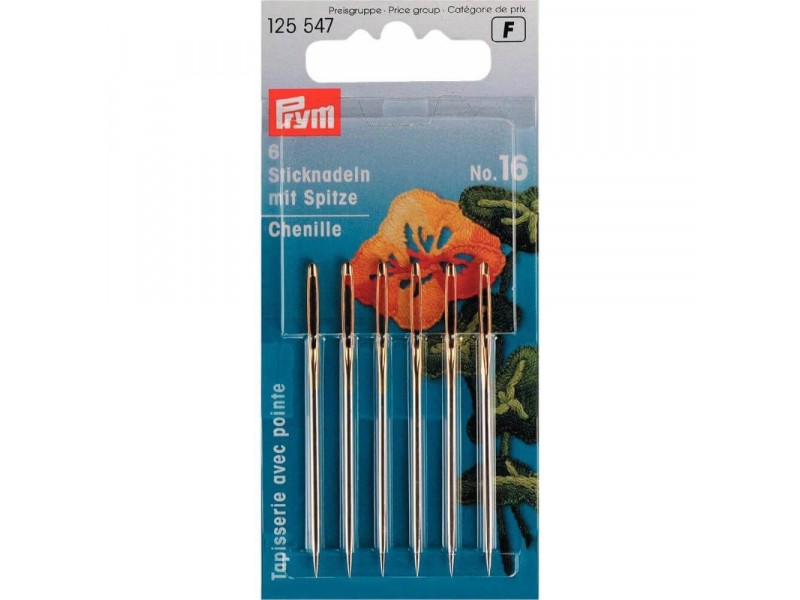 Prym borduurnaalden met punt 1.60x55mm 6 stuks