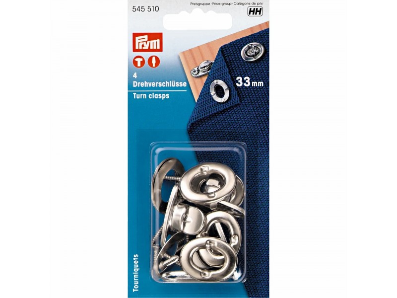 Prym draaisluitingen 33mm zilver